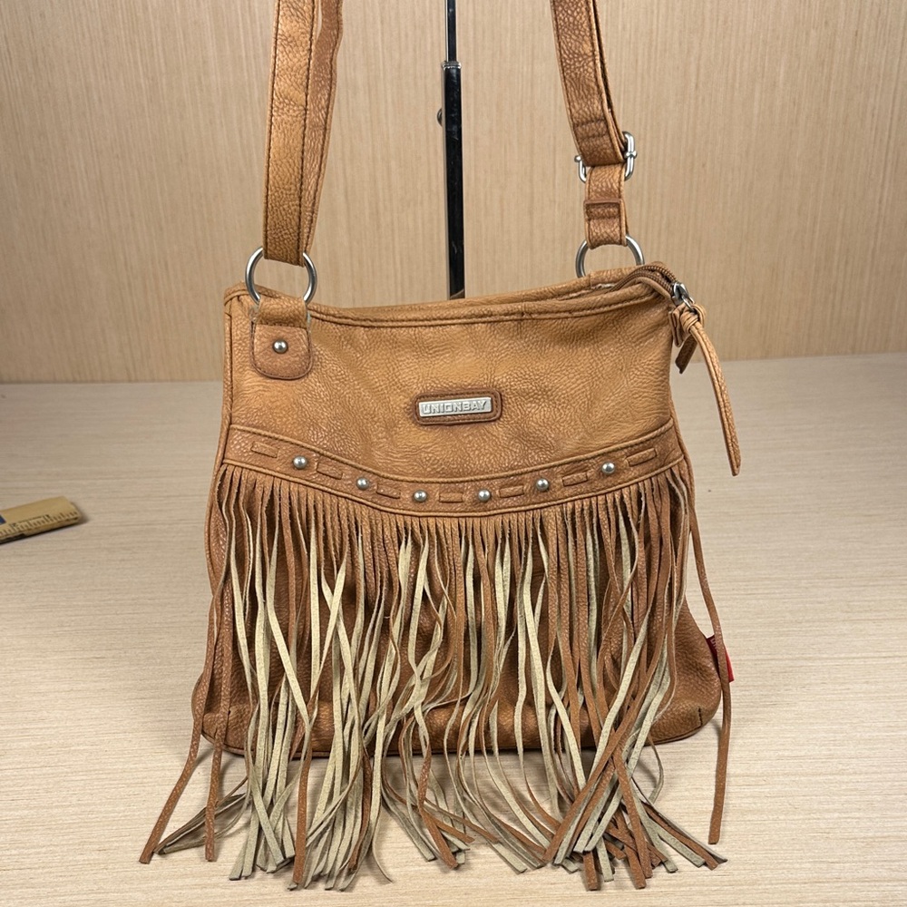 Fringe Tan Shoulder Bag by unionbay